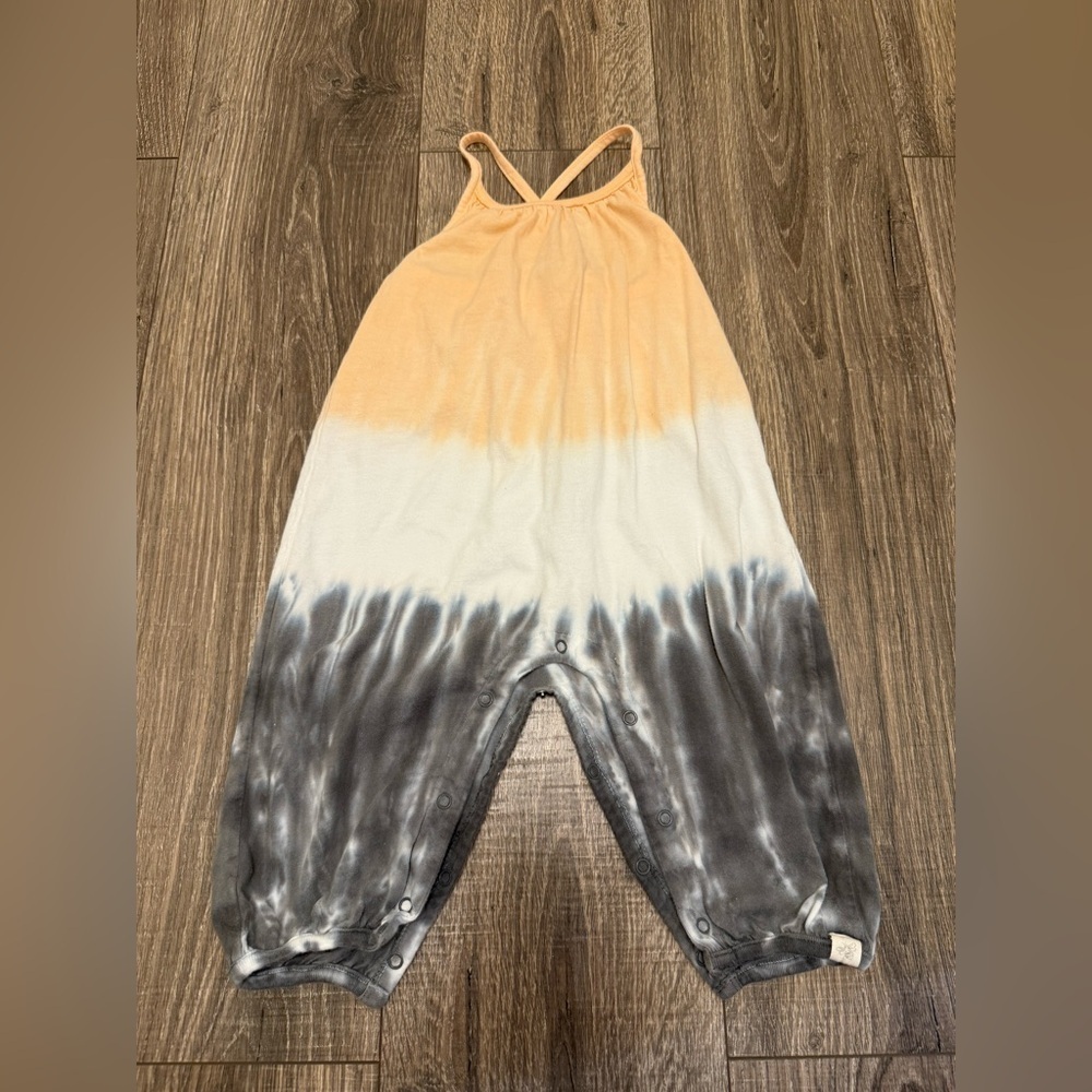 Burts Bees Baby  Tye Dye Organic Cotton Romper Longall For Summer Cross Size 12m